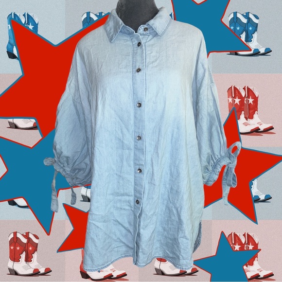 Seven7 Tops - Seven7 Sky Blue Button Down Shirt